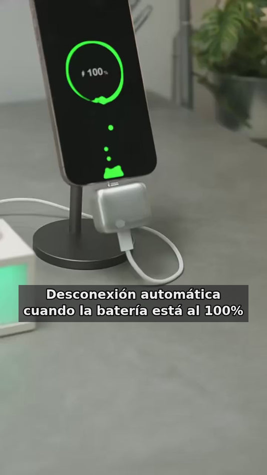 Cargador Inteligente 140W con Desconexión Automática – Carga Rápida USB-C Anti-Sobrecarga